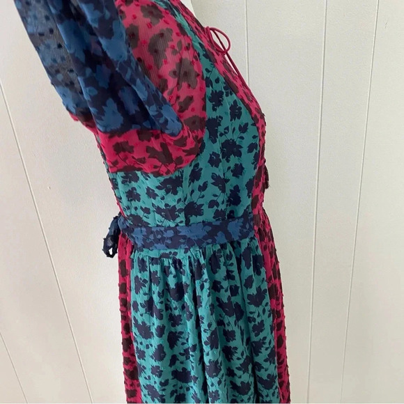 Matilda Jane A Little Party Dress Swiss Dot Color Block Long Sleeve Dress Size S - Picture 7 of 16